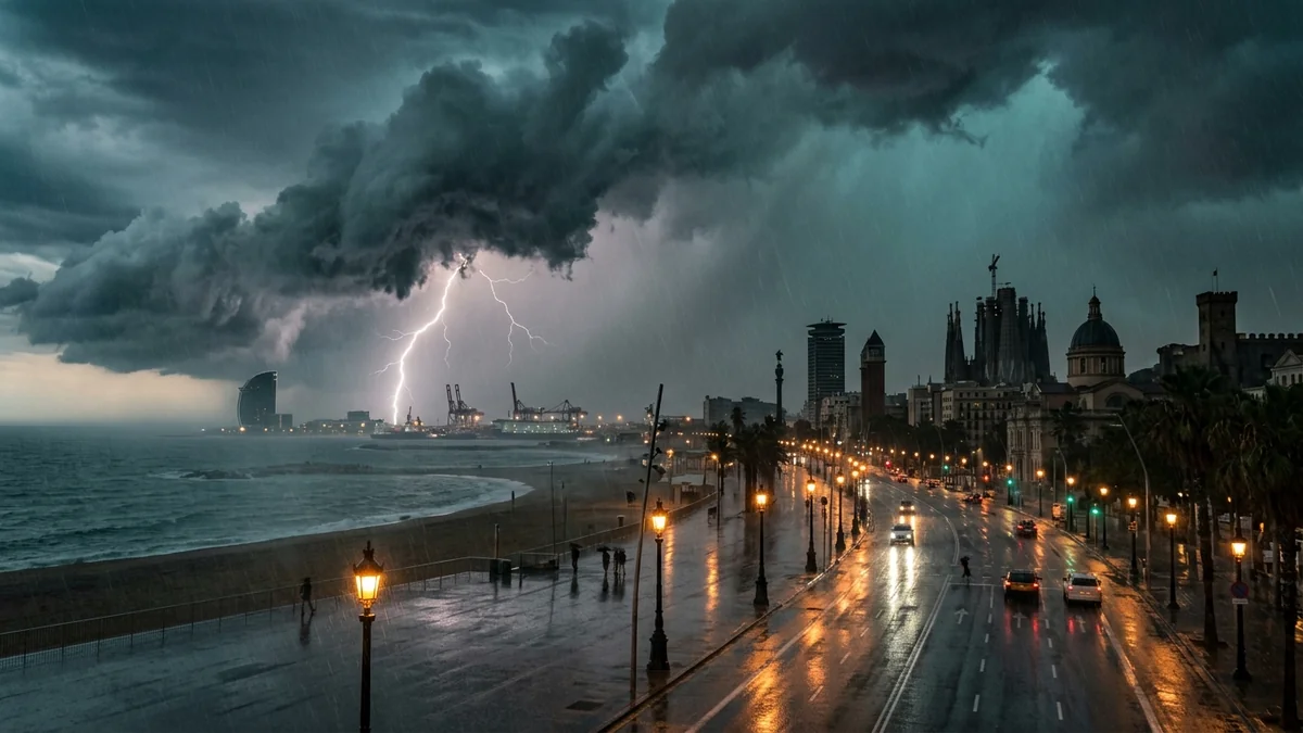 バルセロナに雷雨警報、Meteocatが赤色レベル5 ― 220万人にES-Alert、市も緊急計画PAEMを発動